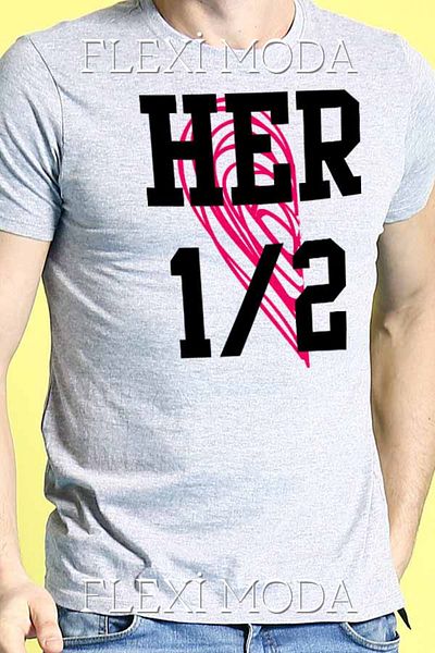 Hunors Sportswear & Company Tricou supradimensionat din 2 piese pentru cuplu îndrăgostiți scris de el