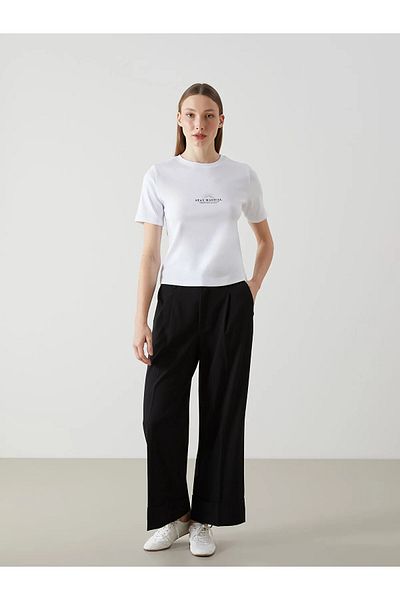 LC Waikiki Γυναικείο μπλουζάκι με στάμπα Crew Neck