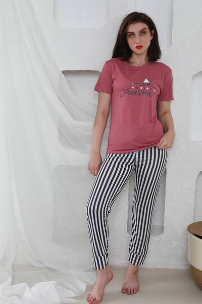 FAMES PİJAMA Yazlik Lycra Comfortable Women's Pajama Set