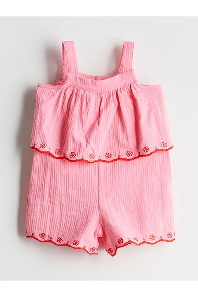 LC Waikiki Square Collar Girl's Jumpsuit