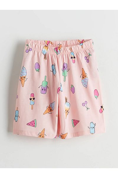 LC Waikiki Crew Neck Girls' Shorts Pajamas Set