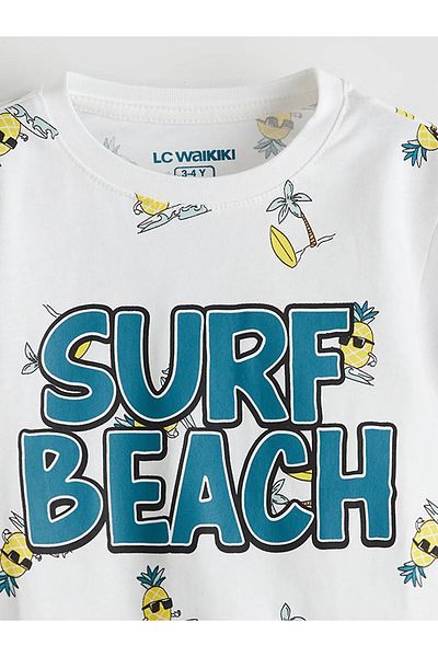 LC Waikiki Pineapple Printed Boys Shorts Pajamas Set