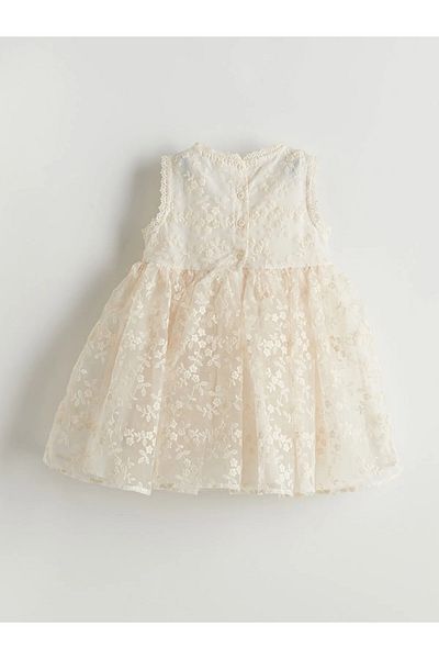 LC Waikiki Crew Neck Girl's Lace Dress