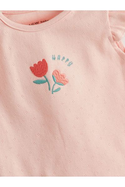 LC Waikiki Organic Fabric Baby Girl Snapback Bodysuit and Shorts 2-Piece