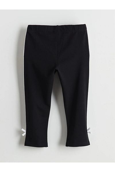 LC Waikiki Leggings pentru fetiță, cu talie elastică, cu detaliu de fundă, lungime 3/4