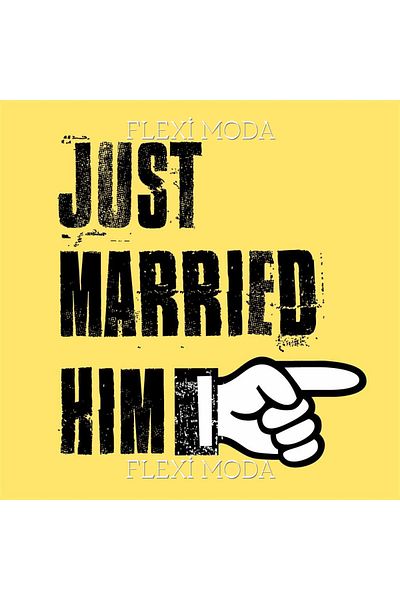Hunors Sportswear & Company Just Married Him/Just Married Her Scris pentru cuplu îndrăgostiți Combinație de tricou supradimensionat din 2 piese