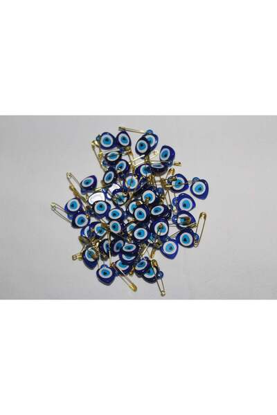 SDM Ticaret Mavi Çengelli Iğneli Kalp Nazar Boncuğu Süsü 75 Adet Mavi Nazar B...