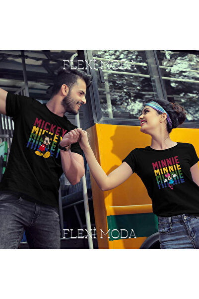 YRN COLLECTION Multi Mickey/Minnie, tricou supradimensionat din 2 piese pentr...