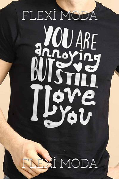 Hunors Sportswear & Company You Annoy Me Combo Tee Scris Cuplu Iubitor Combinație Tricou supradimensionat din 2 piese