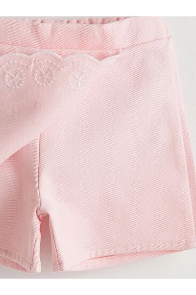 LC Waikiki Embroidered Girl's Shorts Skirt with Elastic Waist