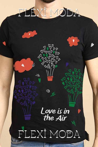 Hunors Sportswear & Company Love Is In The Air Scris Cuplu Îndrăgostiți Combinație Tricou oversize din 2 piese