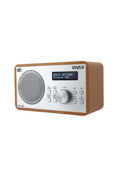 Vivax Oliva Vivax DW-2 DAB clock radio, 5W, FM, DAB+, Bluetooth, LED, 30 preset stations, wooden case, brown