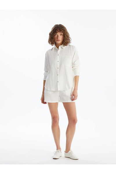 LC Waikiki Textured Women's Shorts with Elastic Waist