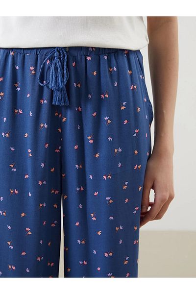 LC Waikiki Pantaloni de pijama Capri pentru femei cu talie elastică florală