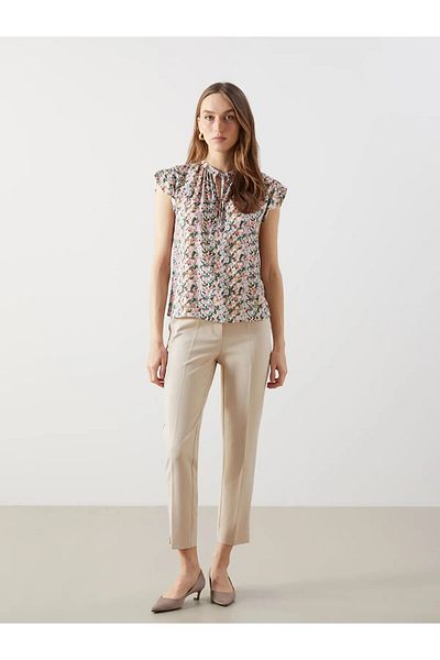 LC Waikiki Women's Blouse with Tie-Down Collar Flower