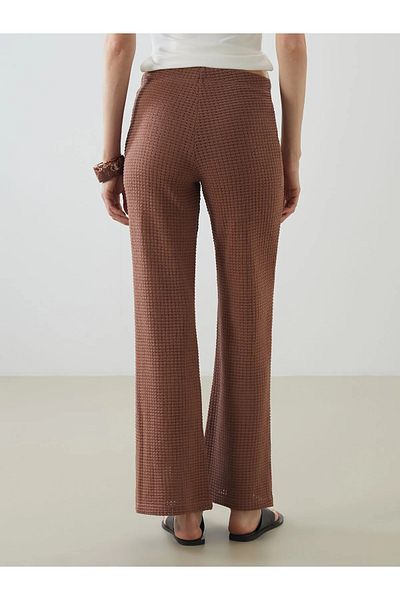 LC Waikiki Self-patterned Women's Trousers with Elastic Waist