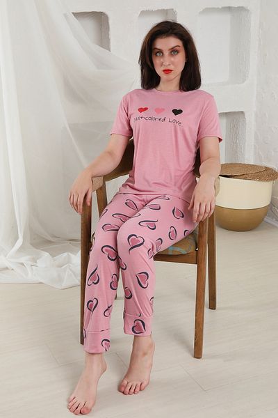 FAMES PİJAMA Yazlik Lycra Comfortable Women's Pajama Set