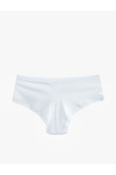 Koton Chiloți hipster din bumbac cu talie înaltă, cu detaliu din dantelă, sezon nou