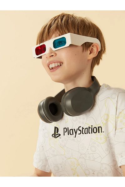 LC Waikiki Set de pijamale pentru băieți cu decolteu cu imprimeu PlayStation cu pantaloni scurți