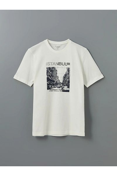LC Waikiki Crew Neck Printed Combed Cotton Men's T-Shirt