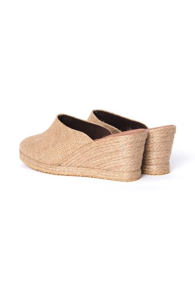Star Tombis Women's Linen Casual Slippers - Straw Handmade, Real Handmade Closed Toe Handmade