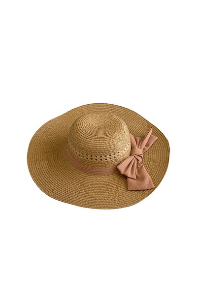 MUK's Beauty Tools Women's Straw Hat Beach Hat Uv Protection with Bow Detail