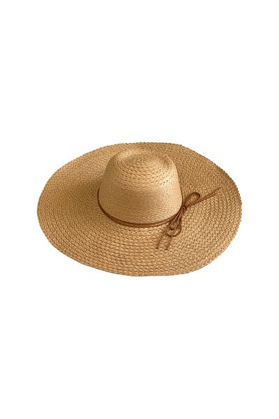 MUK's Beauty Tools Women's Straw Hat with Rope Bow Detail Uv Protection Beach Hat