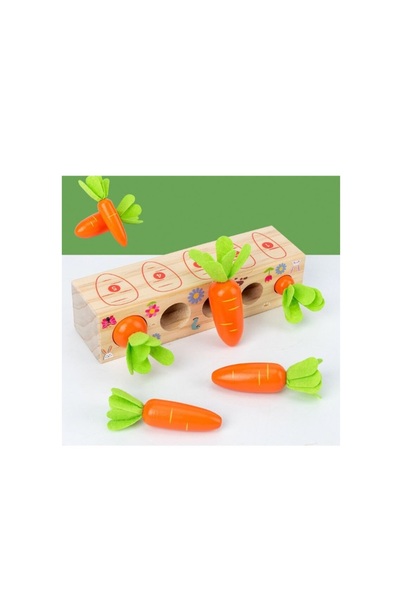 OEM Дървена игра за фина моторика: Засаждане, бране и броене на моркови