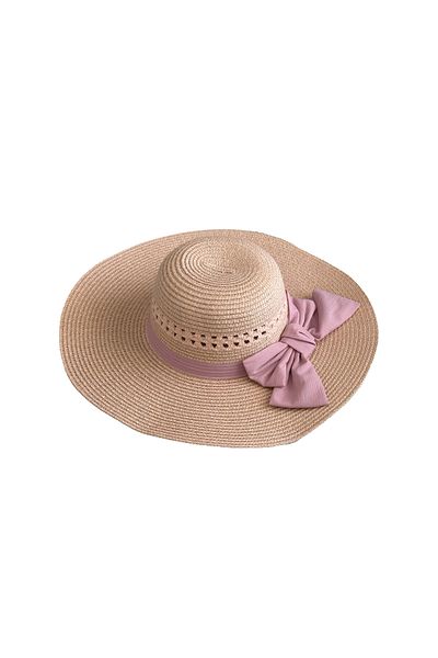 MUK's Beauty Tools Women's Straw Hat Beach Hat Uv Protection with Bow Detail