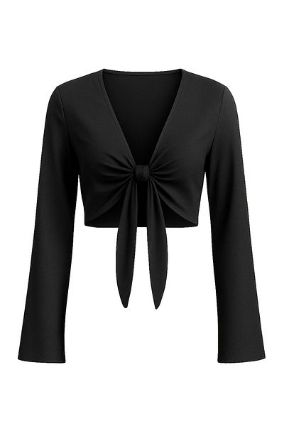 Misue Handmade Bluză cu șireturi de calitate premium, bluză crop cu mâneci spaniole, bluză crop scurtă