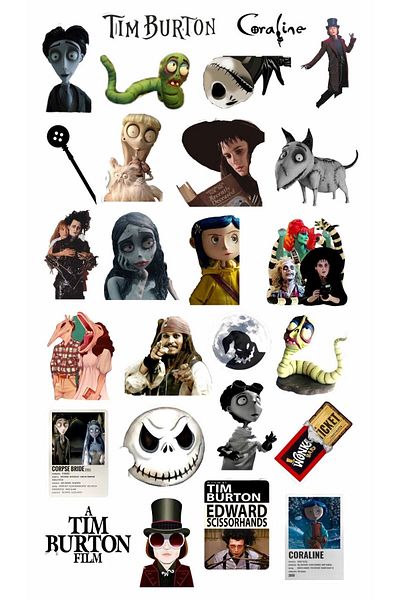 MS Major Selection Tim Burton Laptop Notebook Phone Case Sticker Pack
