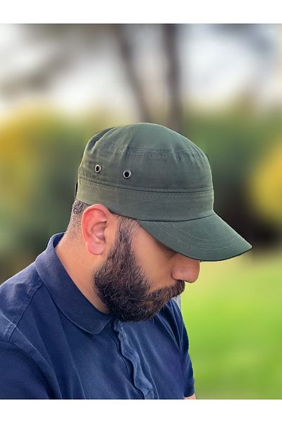 ZERAMİNE Khaki Men Castro Hat Fidel Castro Hat Cap