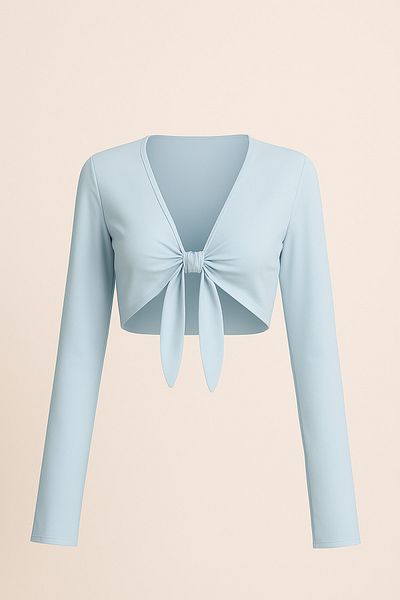Misue Handmade Bluză cu șireturi de calitate premium, bluză crop cu mâneci spaniole, bluză crop scurtă