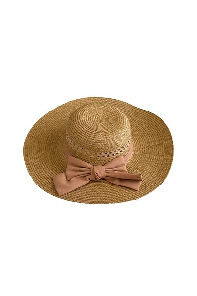 MUK's Beauty Tools Women's Straw Hat Beach Hat Uv Protection with Bow Detail