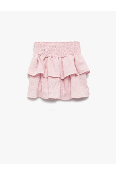 Koton New Season Layered Textured Gipeli High Waist Skirt