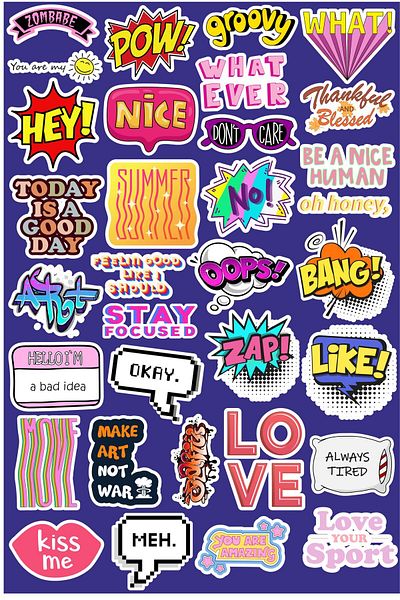 MS Major Selection Funny Fun Expressions Series 4 Sticker Phone Laptop Notebook Tablet Notebook Flask Sticker Label