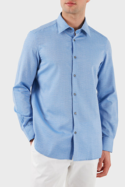 Emporio Armani % 100 Pamuk Regular Fit Düğmeli Uzun Kollu Gömlek Erkek GÖMLEK EM001537 AF14341 F9060