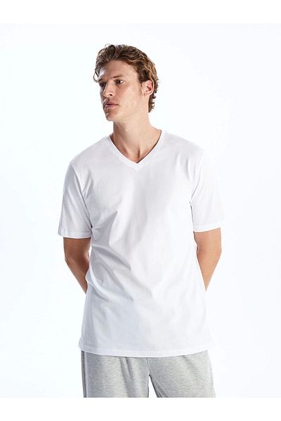 LC Waikiki Lc Waiki V-Neck Short Sleeve Combed Cotton Men's T-Shirt
