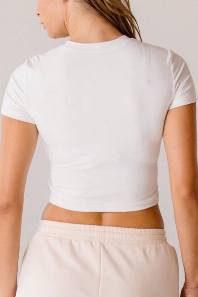 NAKRUF Tricou cu decolteu cu gât pentru femei, 100% bumbac, cu imprimeu personalizat, cu panglică