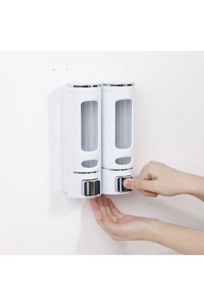 MAİN SHOP 2 Pcs Liquid Soap Dispenser Plastic 400ml Shower Gel Detergent Sham...