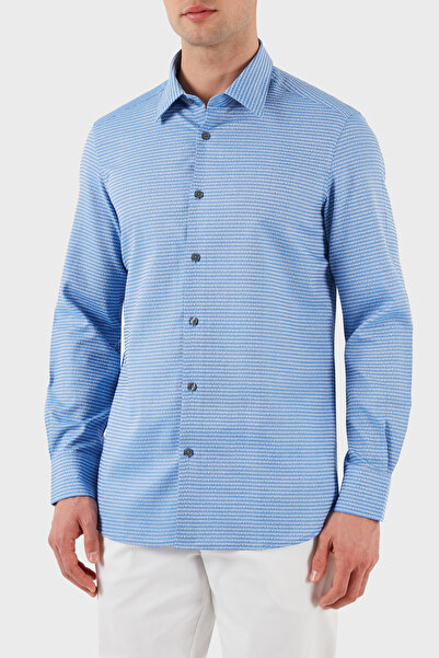 Emporio Armani % 100 Pamuk Regular Fit Düğmeli Uzun Kollu Gömlek Erkek GÖMLEK EM001537 AF14341 F9060