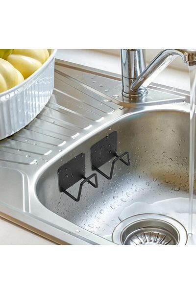 Sea Home Dish Sponge Holder Adhesive Multi-Purpose Hanger Stainless Dish Sponge Holder 2 Pieces M-Sng1
