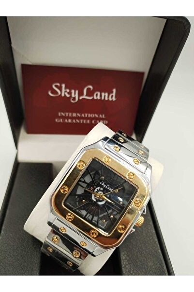 Skyland ساعة يد سكاي لاند استيل كوارتيز لرجال