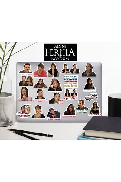MS Major Selection I Put Your Name Feriha Notebook Water Bottle Laptop Notebook Tablet Phone Case Sticker Set