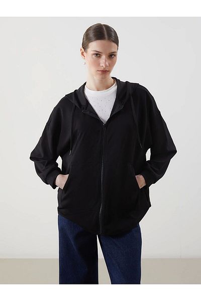 LC Waikiki Lc Waiki Hooded Oversize Women's Zippered Sweatshirt