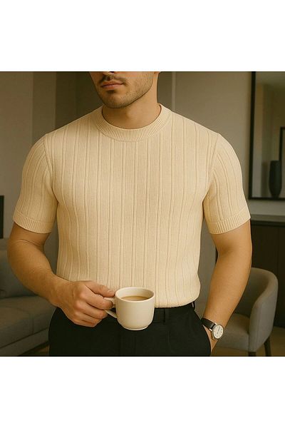 LC Waikiki Lc Waiki Crew Neck Short Sleeve Striped Breathable Premium Men's Summer T-Shirt