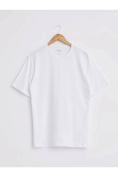 LC Waikiki Lc Waiki Men's White T-Shirt Crew Neck Basic Short Sleeve Cotton Basic from Your Fashion Style