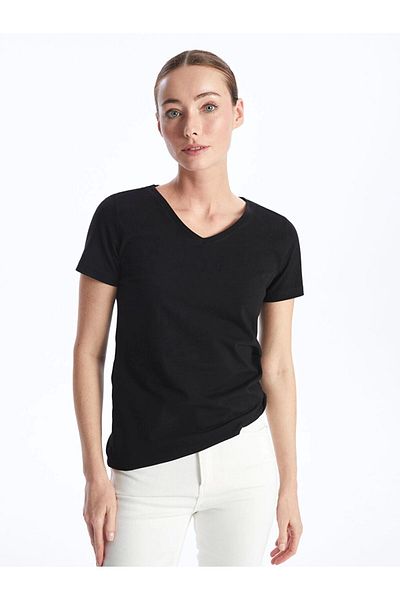 LC Waikiki Lc Waiki V-Neck Plain Short Sleeve Women's T-Shirt