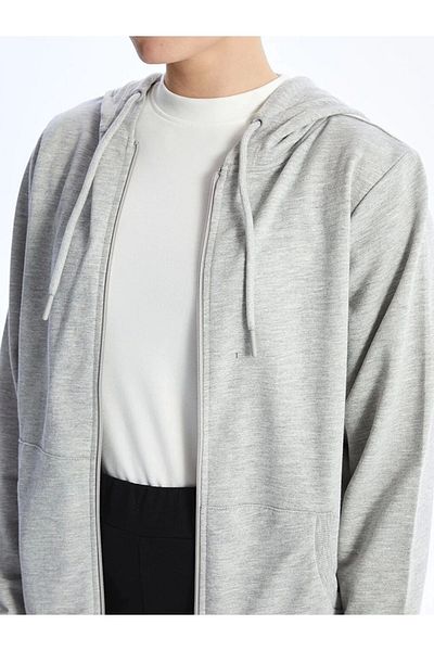 LC Waikiki Lc Waiki Classic Hooded Plain Long Sleeve Women's Zip Sweatshirt