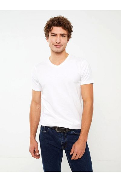 LC Waikiki Lc Waiki V-Neck Short Sleeve Combed Cotton Men's T-Shirt